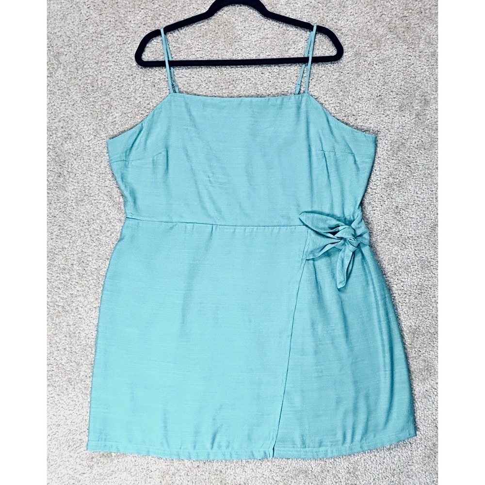 Nine West Women Blue Square Neck Spaghetti Strap Slip Dress XXL NWT